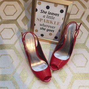 👠Red Nine West Sling Back Heels 👠